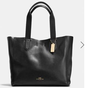 Black Coach large Derby Leather tote NWOT